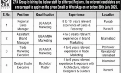 Job Openings at ZRK Group – Multiple Positions Available!