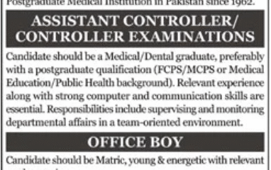 Career Opportunities at College of Physicians and Surgeons Pakistan (CPSP), Karachi