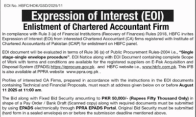 Expression of Interest (EOI) – Enlistment of Chartered Accountant Firms