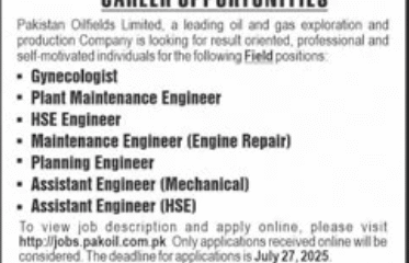 Job Openings at Pakistan Oilfields Limited