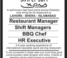 Fast Food / QSR (Quick Service Restaurant) Jobs