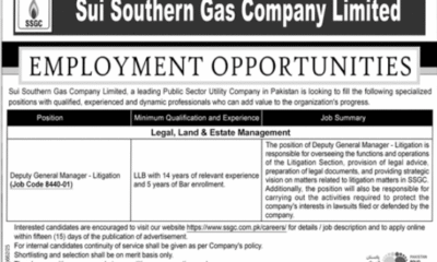 Sui Southern Gas Company Limited (SSGCL) Jobs